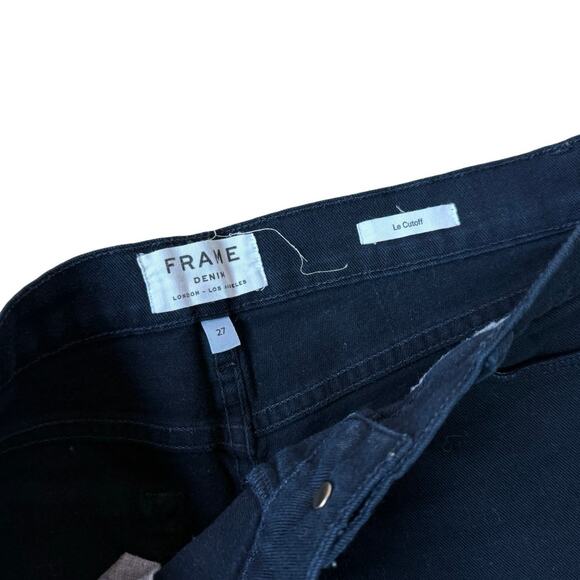 $190 Frame Denim 'Le Cutoff' Black Jean Shorts - 27 - Picture 7 of 7